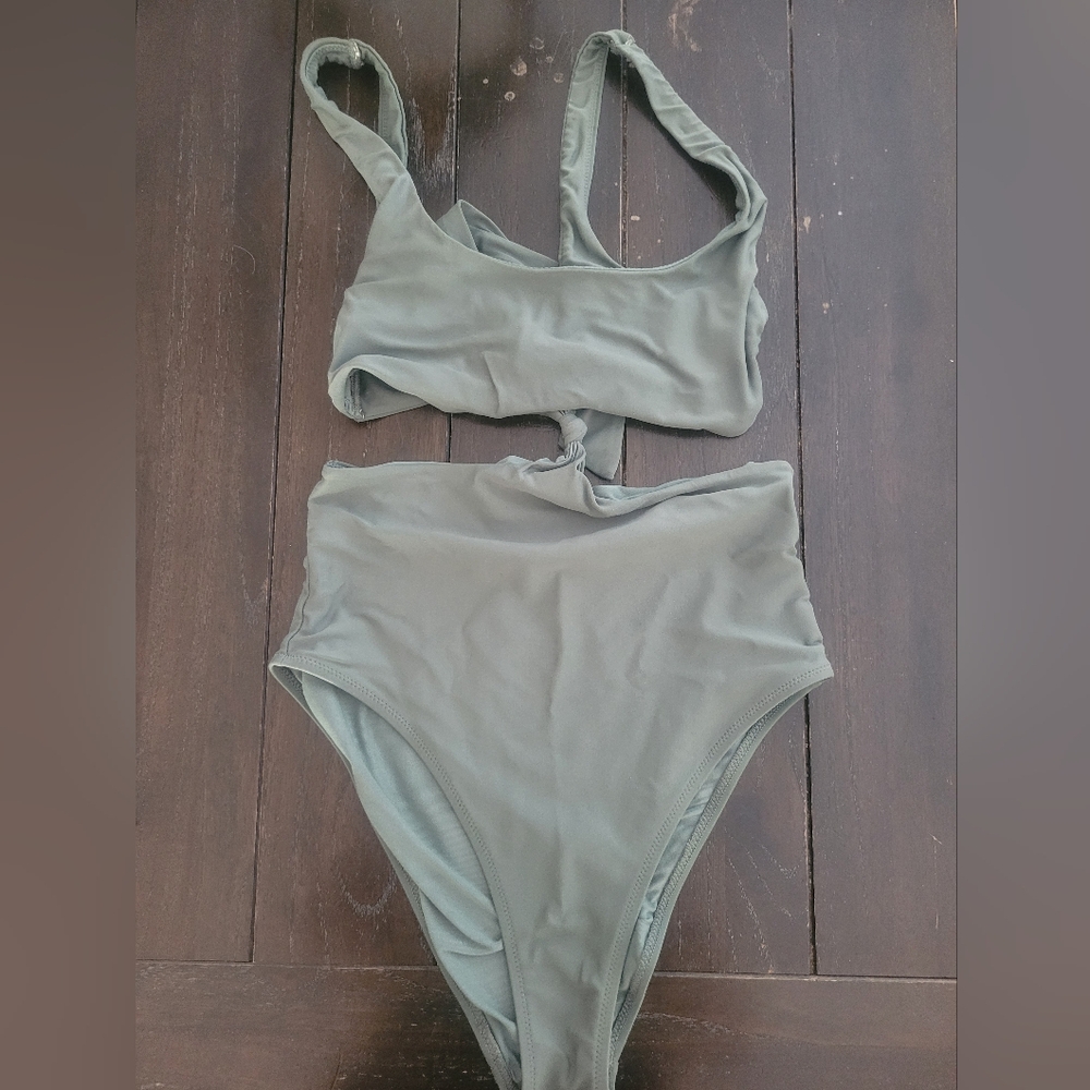 American EAGLE Outfitters Sage Green One Piece Swimsuit - SIZE SMALL LONG